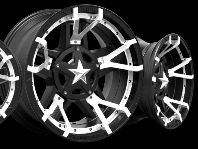 20 inch Black White XD Series Rockstar 3 Wheels Rims Jeep Wrangler JK 5x5 5...